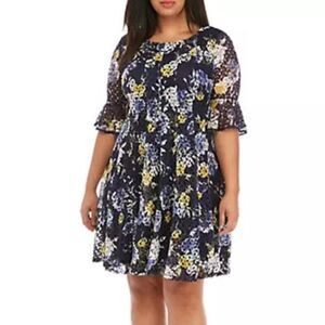 Chris McLaughlin Floral Dress Plus 24W Size Floral Fit & Flare